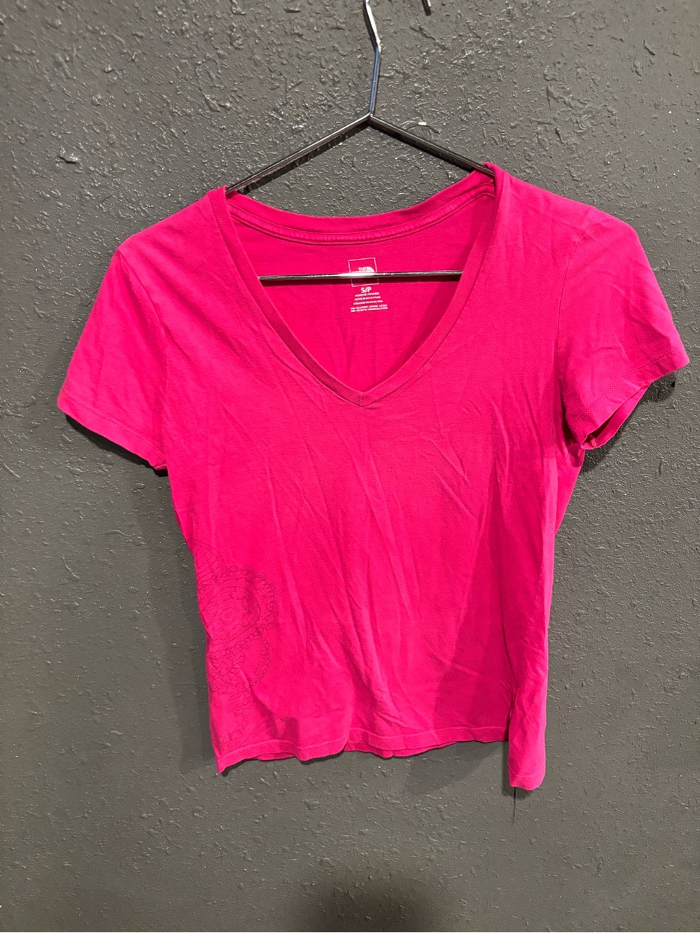 Women's The North Face V-Neck Short Sleeve Top - Hot Pink
